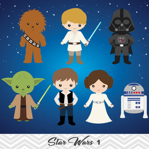 Star Wars Digital Clip Art, Star Wars Party Clipart, 00178