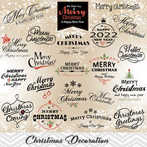 Merry Christmas Clipart, Christmas Wording Clip Art, Christmas Photo Overlays, 0368