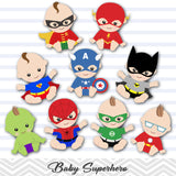 Superhero Baby Boys Clip Art, Baby Boy Superhero Clipart, 00229