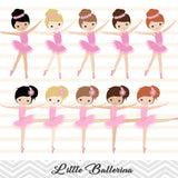 Pink Ballerina Digital Clip Art, Pink Ballet Dancer Clipart, Pink Ballet Girl Clipart, 00179