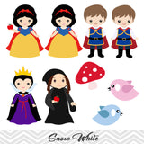Snow White Clip Art, Seven Dwarves Clipart, Snow White Princess Clipart, 00195