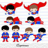 Superman Digital Clip Art, Superhero Clipart, 0184