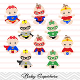 Superhero Baby Girls Clip Art, Baby Girl Superhero Clipart, 00230