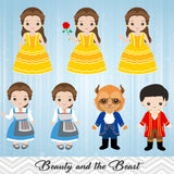 Beauty and the Beast Digital Clip Art, Princess Belle Clipart, 00142