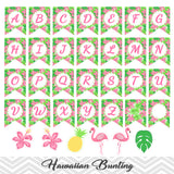 Printable Hawaiian Bunting, Pineapple Aloha Banner, Printable Tropical Party Bunting, Luau Party Banner 00286