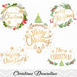 Christmas Frame Digital Clipart, Christmas Decoration Clip Art, 0169