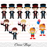Circus Clip Art, Circus Boys Clipart, Carnival Clipart, 00194