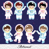 Astronaut Digital Clip Art, Space Clipart, Boys and Girls Astronaut Clipart, 00246