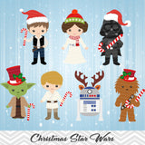Christmas Star Wars Digital Clip Art, Star Wars Party Clipart, 0291