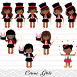 African American Circus Clip Art, Circus Girls Clipart, Carnival Clipart, 00222