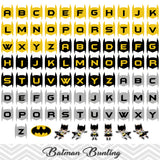 Printable Batman Banner, Digital Batman Bunting, Printable Superhero Party Banner, Batman Birthday Party Bunting 0288