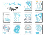 Baby Boy 1st Birthday Photo Booth Props, 0416