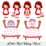 Little Red Riding Hood Digital Clip Art, Little Red Riding Hood Clipart, 00250