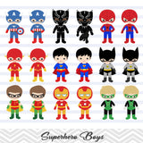 27 Superhero Boys Digital Clip Art, Little Boy Superhero Clipart, Avengers Marvel Clip Art, 00190