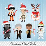 Christmas Star Wars Digital Clip Art, Star Wars Party Clipart, 0291