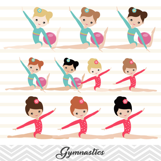 Gymnastic Girl Digital Clip Art – Tracy Digital Design