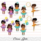 African American Circus Clip Art, Circus Girls Clipart, Carnival Clipart, 00222