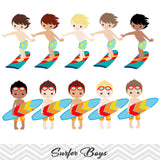 Surfing Boy Digital Clip Art, Summer Beach Party Clipart, Surfer Boy Clip Art, 00165