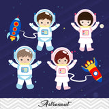 Astronaut Digital Clip Art, Space Clipart, Boys and Girls Astronaut Clipart, 00246