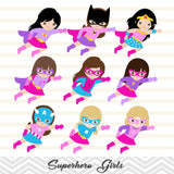 27 Superhero Girls Digital Clip Art, Little Girl Superhero Clipart, Avengers Marvel Clip Art, 00235