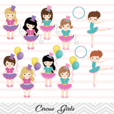 Circus Clip Art, Circus Girls Clipart, Carnival Clipart, 00193