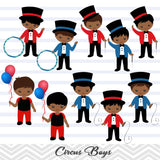 African American Circus Clip Art, Circus Boys Clipart, Carnival Clipart, 00223