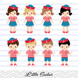 Little Sailor Digital Clip Art, Nautical Party Clipart, 00219
