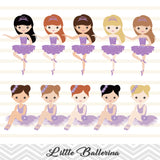 Purple Ballerina Digital Clip Art, Purple Ballet Dancer Clipart, Purple Ballet Girl Clipart, 00180