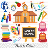 Girls Back to School Clip Art, Girls School Day Clipart, 00242