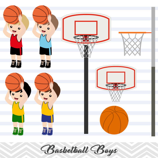 kids playing basketball clip art