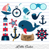 Little Sailor Digital Clip Art, Nautical Party Clipart, 00219