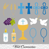 Boys First Communion Clip Art, First Communion Boys Clipart, 00191