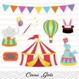 African American Circus Clip Art, Circus Girls Clipart, Carnival Clipart, 00222
