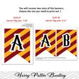 Printable Harry Potter Party Banner, Harry Potter Birthday Party Bunting, Digital Banner/Bunting 00290