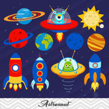 Astronaut Digital Clip Art, Space Clipart, Boys and Girls Astronaut Clipart, 00246