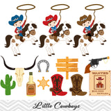Cowboy Clip Art, Wild West Clipart, Cute Little Boy Cowboy Clipart, 00185