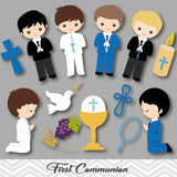 Boys First Communion Clip Art, First Communion Boys Clipart, 00191