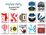 Pilot Photo Booth Props, Airplane Pilot Aviator Photo Booth Props, 0351