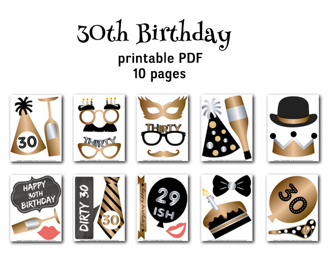 Gold Silver Thirty Birthday Party Photo Booth Props, 30th Birthday Photo Booth Props – Tracy Digital Design gold-silver-thirty-birthday-party-photo-booth-props-30th-birthday-photo-booth-props-tracy-digital-design